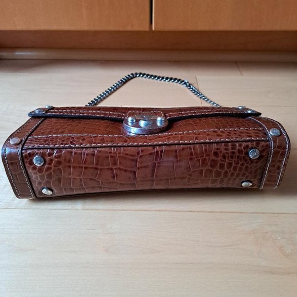 Vintage Michael Kors Leather Embossed Allegator Clutch/Chain Shoulder Bag - Picture 4 of 10